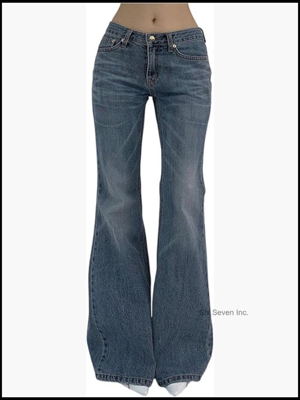 Low Rise Flare Leg Stretchy Denim Pants Y2k Bell Bottom Jeans